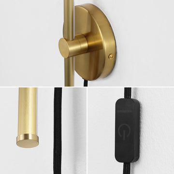 Anton 27.25" Modern Minimalist Iron Adjustable Bar Integrated LED Plug-In Sconce - JONATHAN Y
